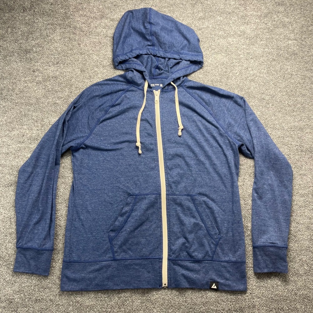 American Giant Womens XL Blue Heathered Zip Up Hoodie W1-2DS-1-ATLH Made in USA